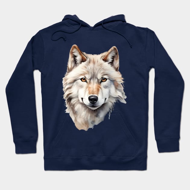 watercolor wolf face Hoodie by UniqueMe